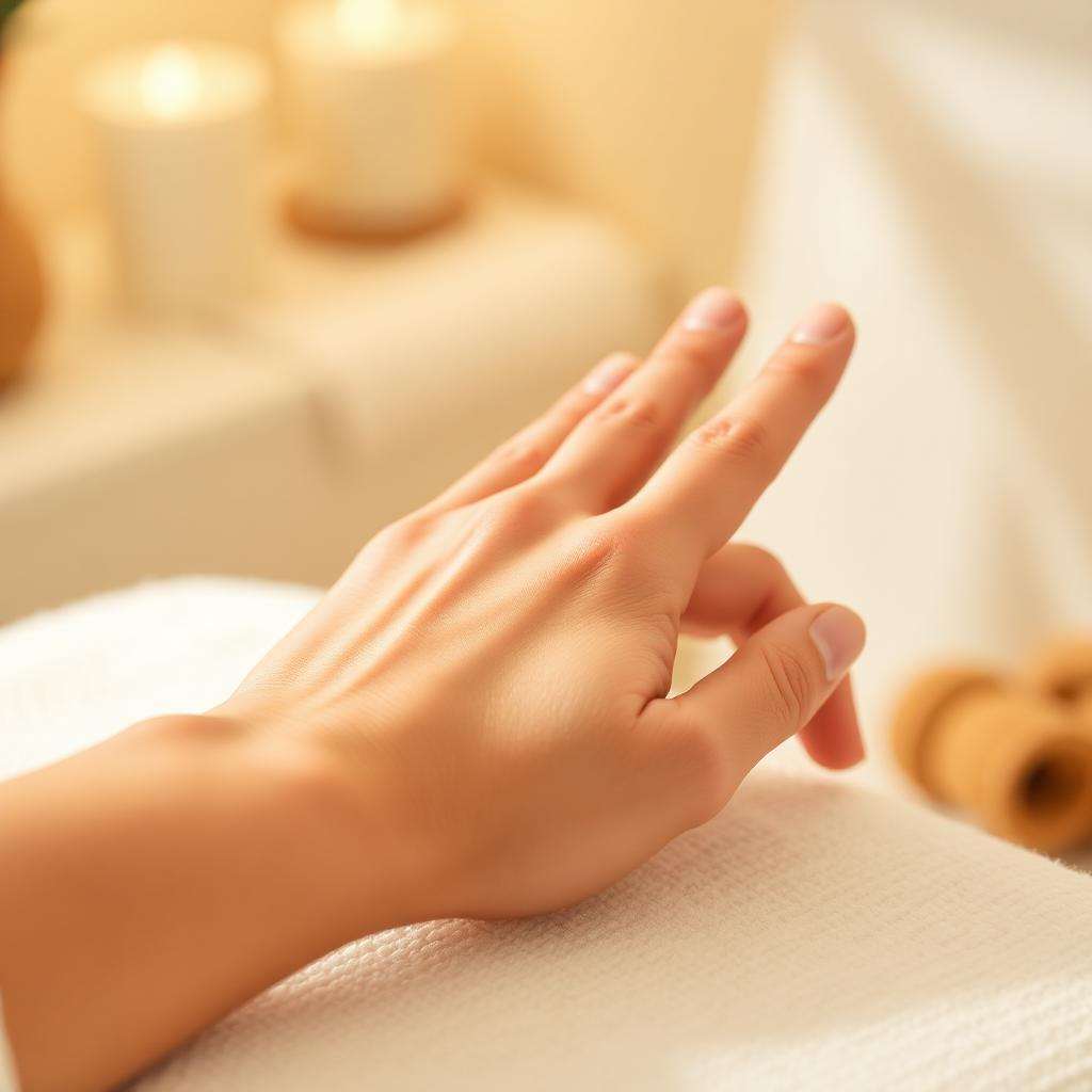 Relaxing hand treatment by warm candlelight